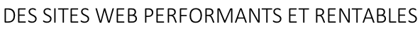 DES SITES WEB PERFORMANTS ET RENTABLES